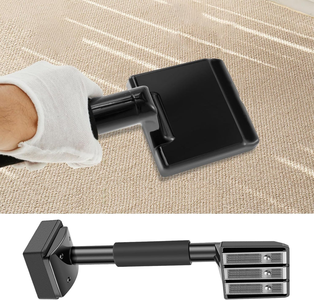 Carpet Stretcher Knee Kicker, Metal Knee Kicker with Tilting Teeth, 17"-24" Adjustable Length Non Slip Handle, Easy to Operate Knee Kicker, Robust Stable Knee Kicker Suitbale for Home