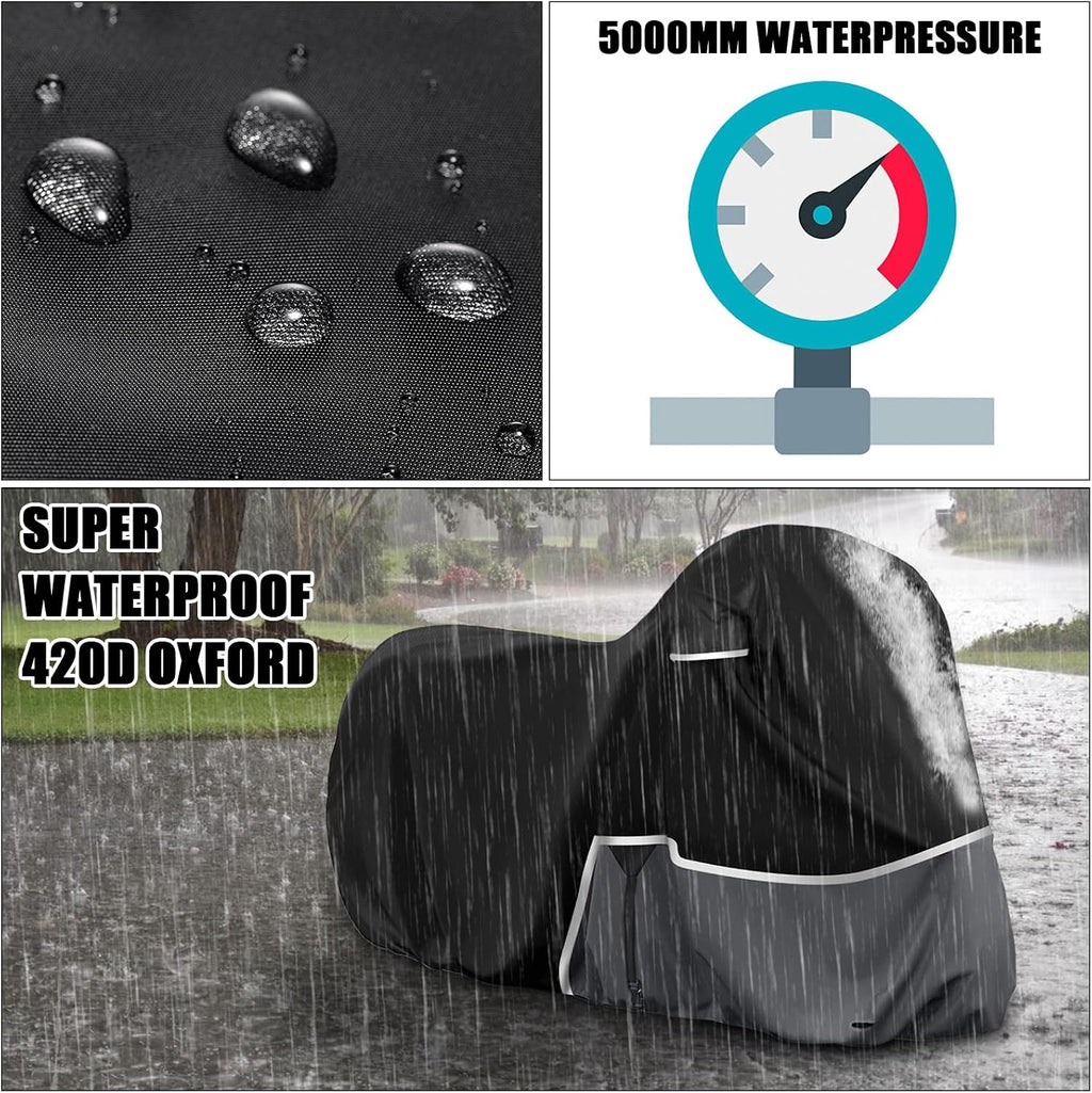 Waterproof Motorcycle Cover Replace for Kawasaki Ninja 400 500 650 Z900 Zx6r Street Without Trunk Model, 420D Oxford Cloth Motorcycle Cover for Snow Rain Dust Protection