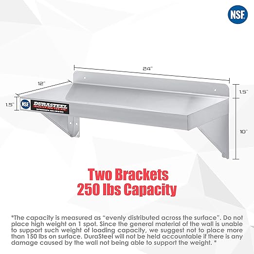 DuraSteel Stainless Steel Wall Shelf - Image 3