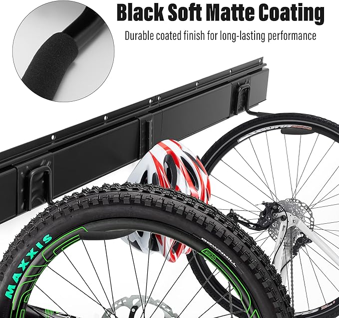 Sinoer Bike Storage Rack 6 Bike Wall Storage Rack and 3 Helmets, Heavy Duty - Image 6