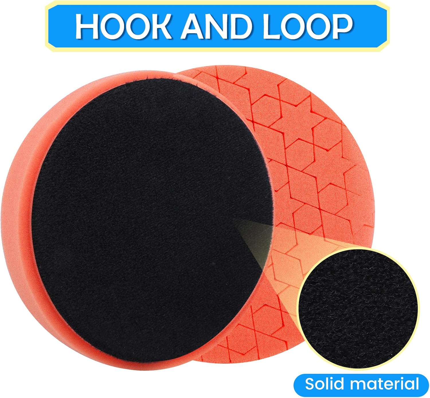 IPELY 6 Pcs 6 Inch Buffing Pads, Polishing Pads 6.5 Inch 165 mm Face for 6 Inch 150mm Base Plate Compounds, Buffer Pads for Polishing and Waxing