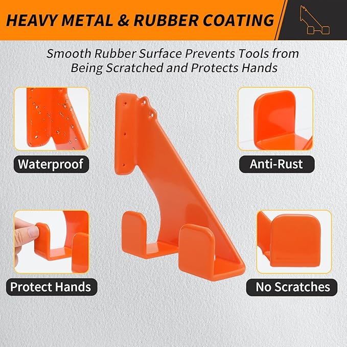 Chainsaw Holder, 3 Pack Wall Mounted Chainsaw Hanger, Scratch-Resistant Chain - Image 4