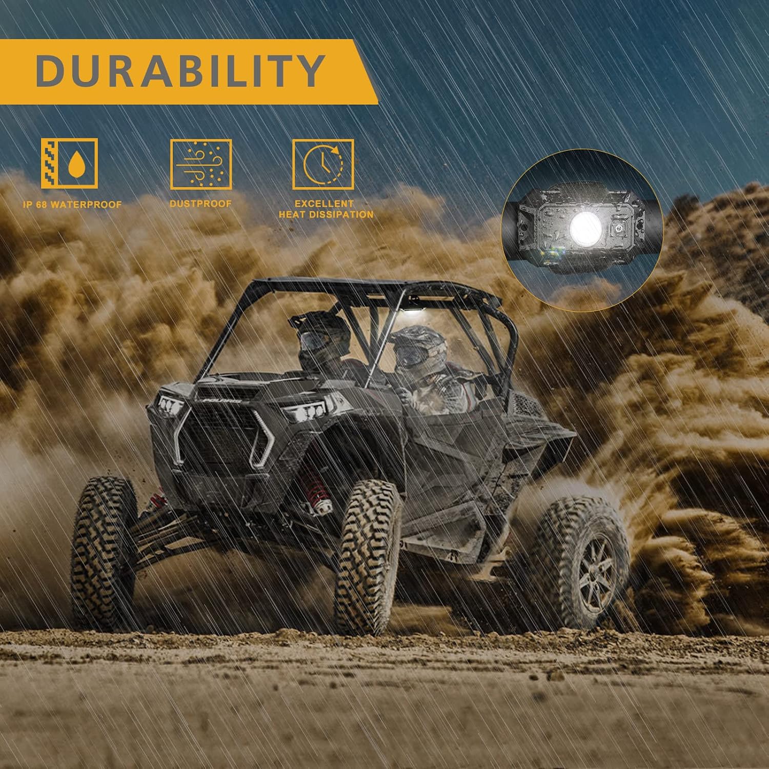 UTV LED Dome Light 12V with Switch, Rfroad Lighting Universal Roll Bar Mount LED White Lights Interior Dome Light for UTV ATV Polaris RZR Can Am Car Golf Cart