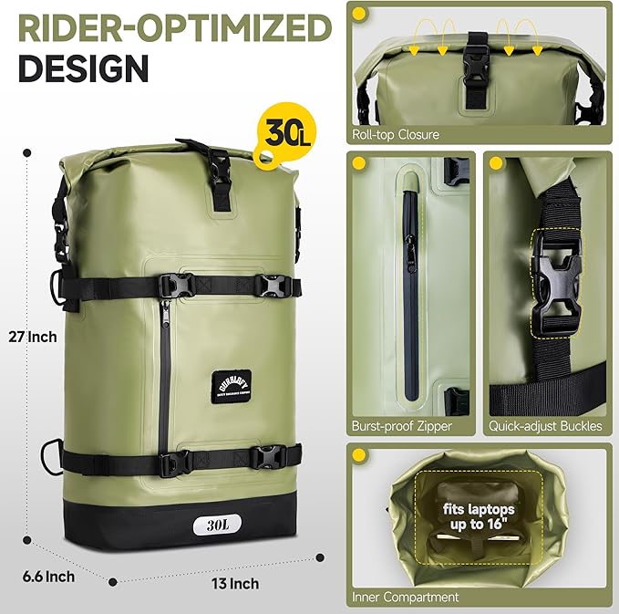 Motorcycle Saddle Bag, 30L Waterproof Motorcycle Tail Bag, 2 Size and 3 Color - Image 5