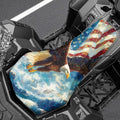 Forchrinse American Flag Eagle ATV Seat Cover Universal Four Wheeler Seat Cover Waterproof Motorcycle Cushion Covers Compatible with Polaris Sportsman Polaris Scrambler Honda Rancher