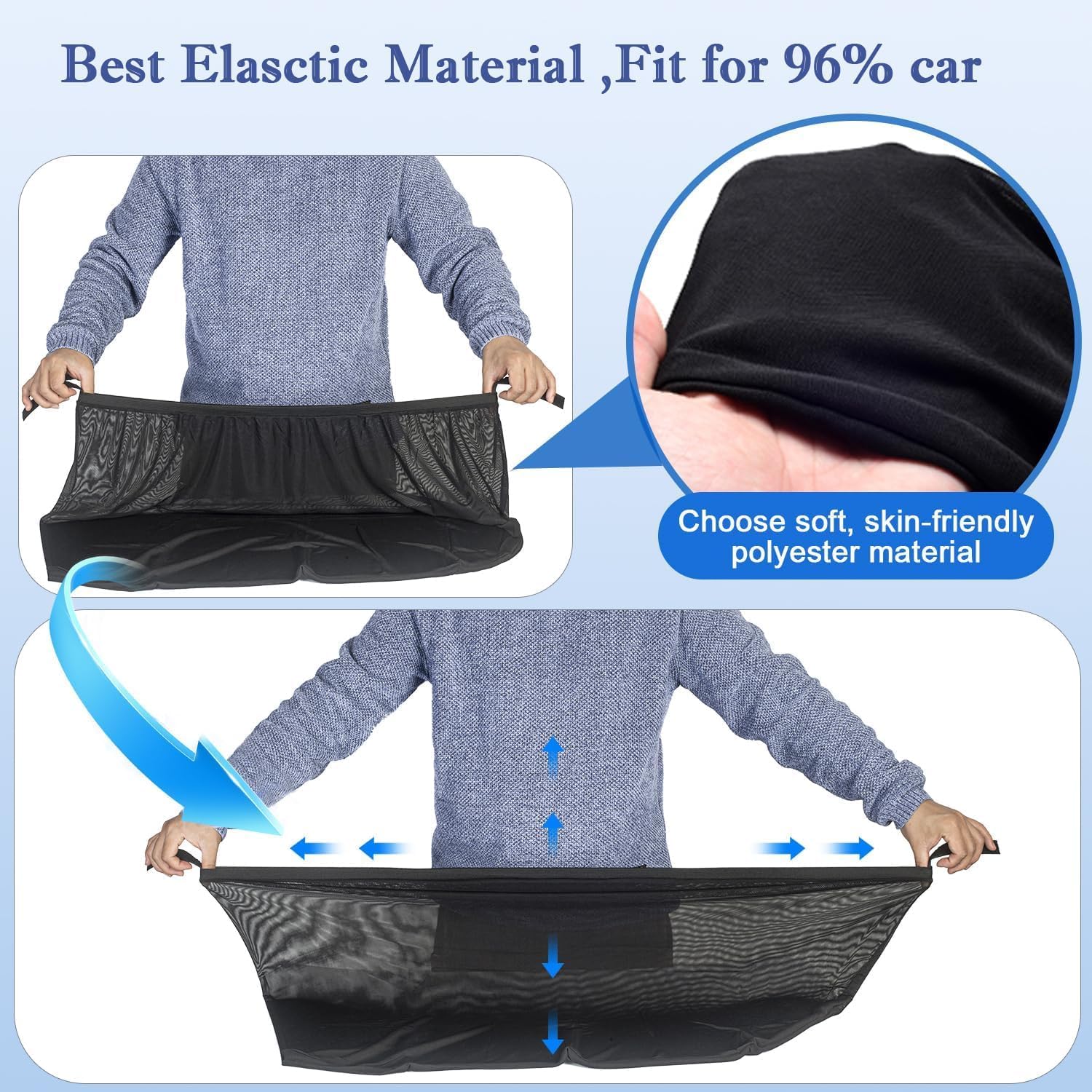 4Pcs Car Side Window Sunshade Net for 2018-2023 Chevy Chevrolet Traverse, Auto Camping Privacy Screen Breathable Mosquito Bug Cover Nylon Mesh,M SUV