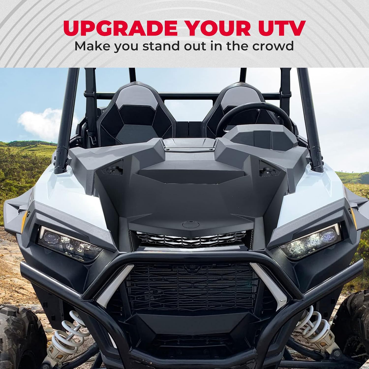 KEMIMOTO Hood Compatible With 2019-2023 Polaris RZR XP 1000 / XP Turbo / Turbo S RZR 1000 Hood Scoop Replacement Air Intake Kit ABS Material Impact Resistant