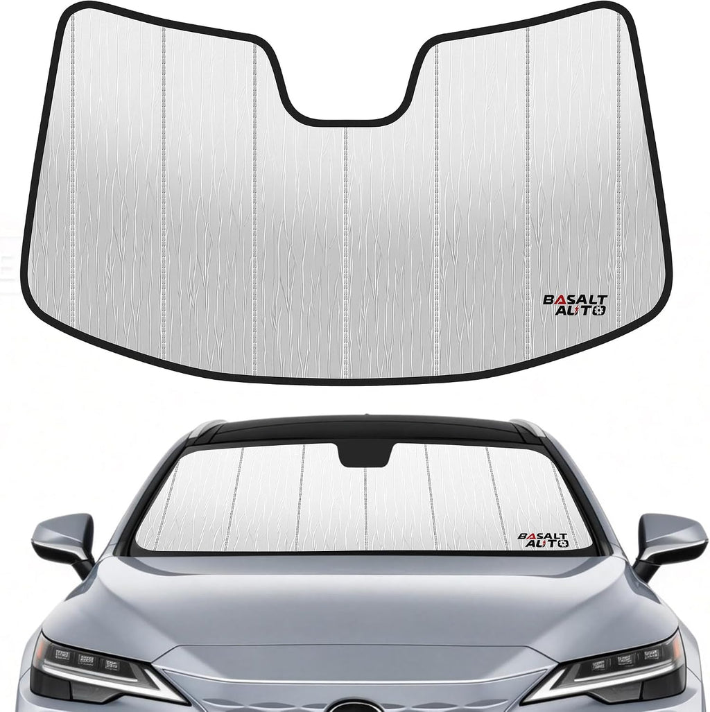 2023-2026 RX Windshield Sun Shade Compatible with 2023-2026 Lexus RX350 / RX350h / RX450h+ / RX500h Silver Reflective Foldable Front Sun Visor Sunshade Protector with Storage Bag Keep Interior Cool
