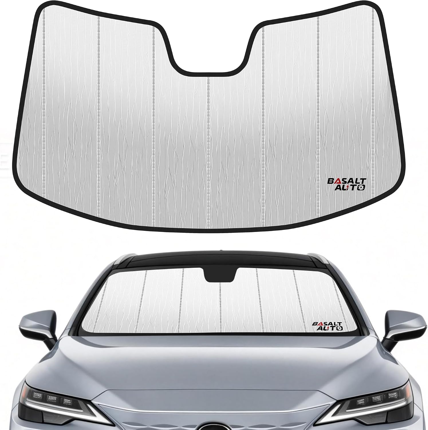 2023-2026 RX Windshield Sun Shade Compatible with 2023-2026 Lexus RX350 / RX350h / RX450h+ / RX500h Silver Reflective Foldable Front Sun Visor Sunshade Protector with Storage Bag Keep Interior Cool