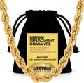 lifetime jewelry 7mm gold rope chain for men, main product view