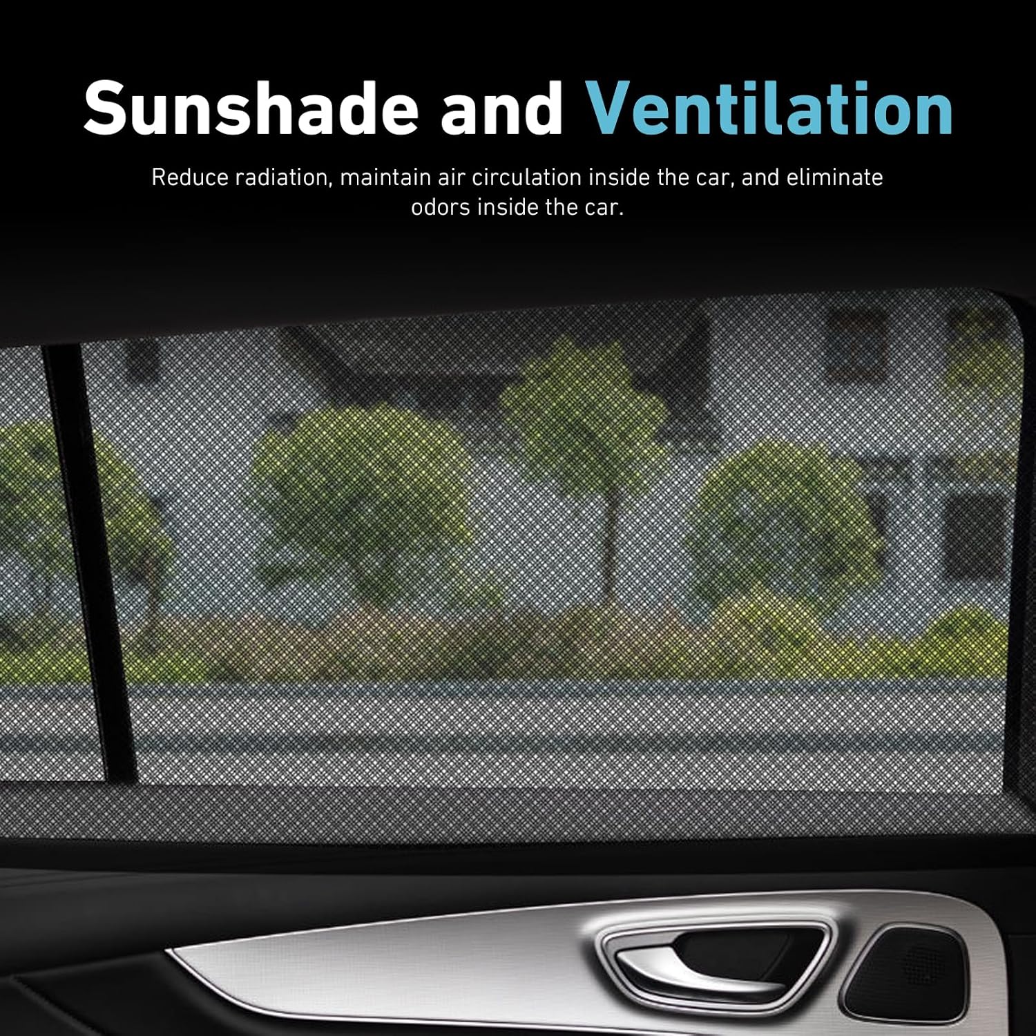 4 PCS Car Side Window Shades, Sun Blocking Dustproof Shield for Baby Kids, High-Density Mesh Privacy Protection Curtain, Foldable Cover for Front & Rear Windows (Black)