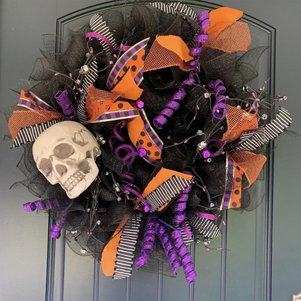 5 Rolls Halloween Deco Mesh Ribbon for Wreaths Crafts Supplies