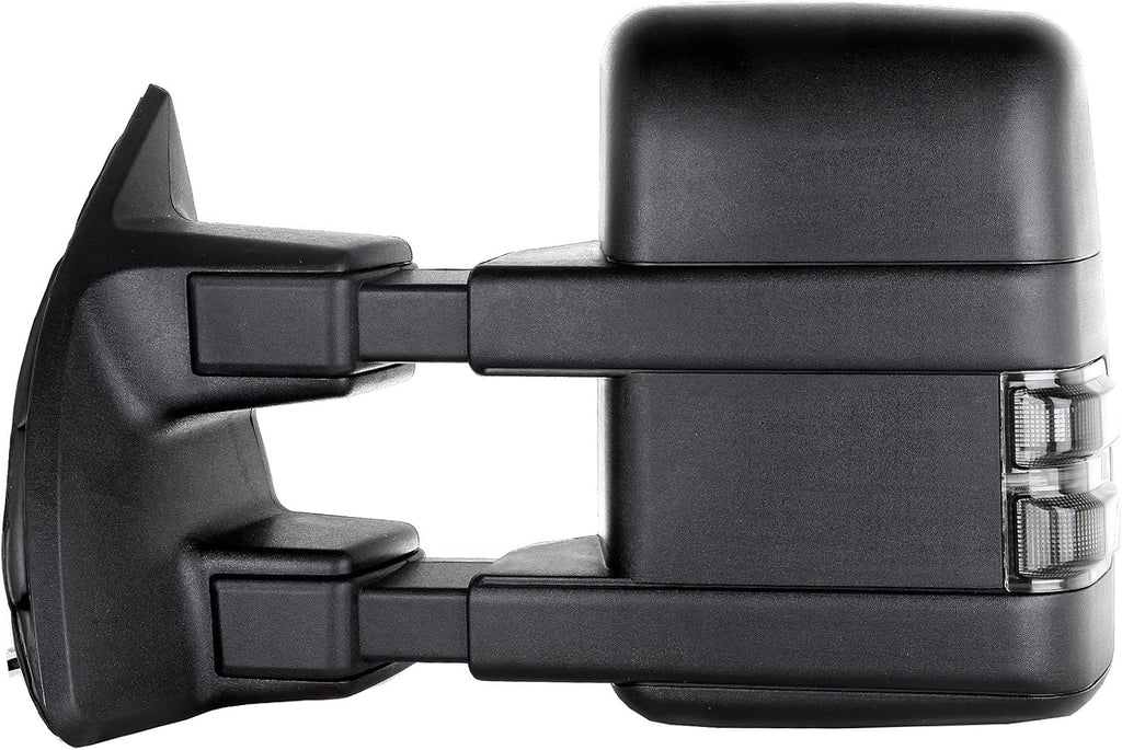 A Pair Towing Mirrors Fits 2008-2016 for Ford for F250 for F350 for F450 for F550 Super Duty Truck, Manual Adjusted View Mirror with Turn Signal Indicator