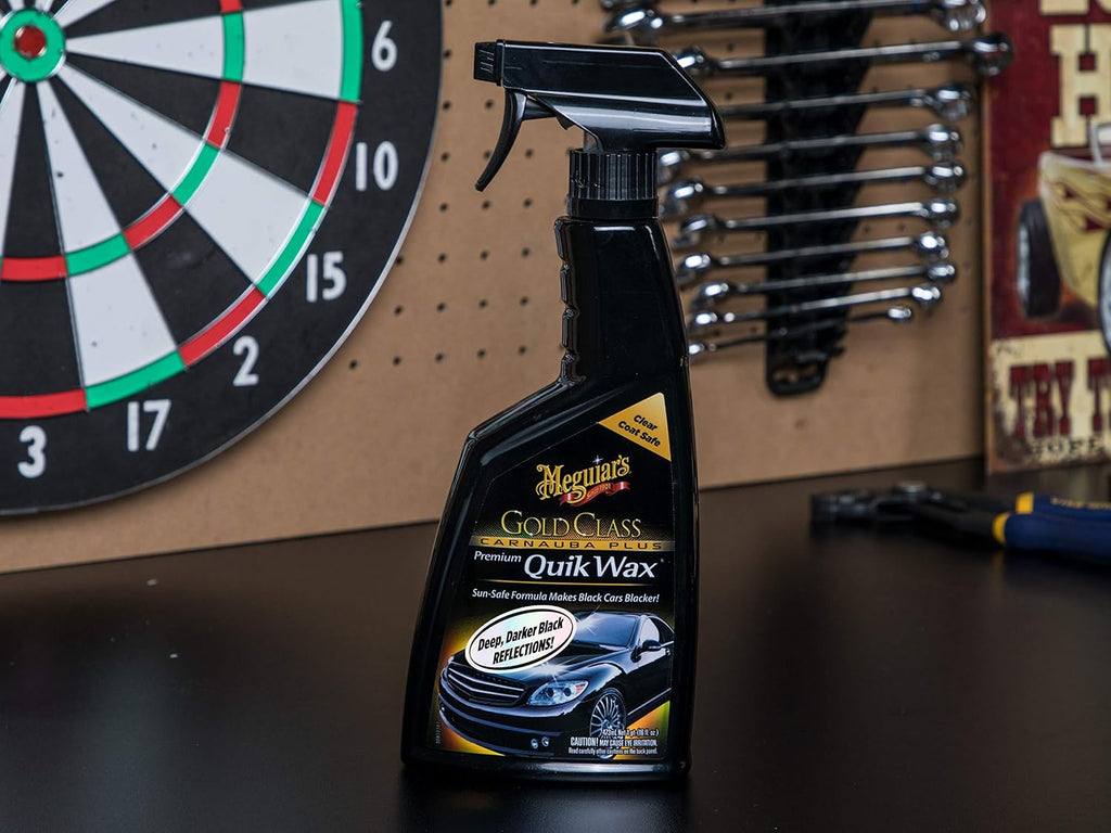 Meguiar's G7716 Gold Class Carnauba Quik Wax, Special Blend for Richness and Shine, Clear Coat Safe Meguiar's Quik Wax, Spray that Leaves Lasting Results without Residue, 16 Oz Containe