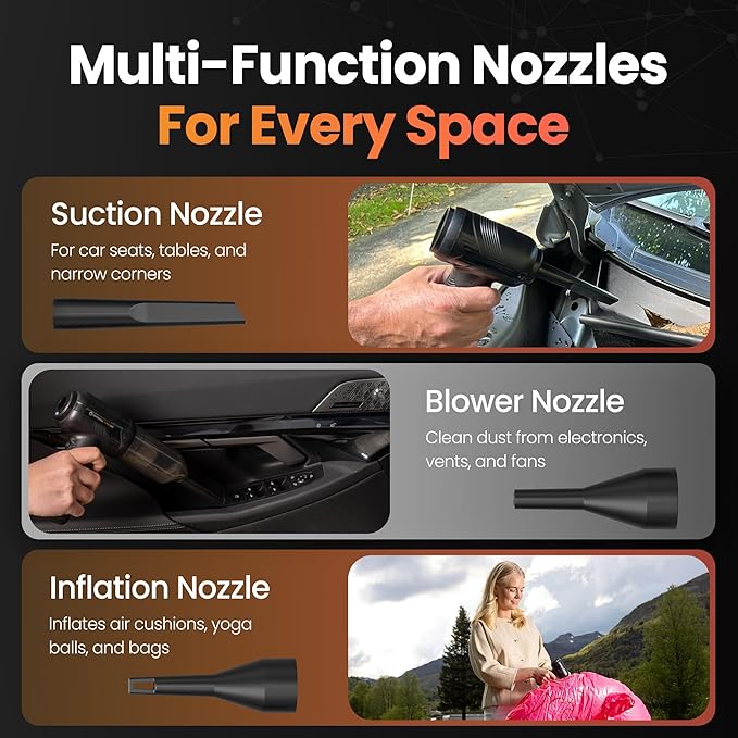 Hedgehog TurboVAC 3 in 1 Portable Car Vacuum Cleaner, Blower & Air Pump - Image 4