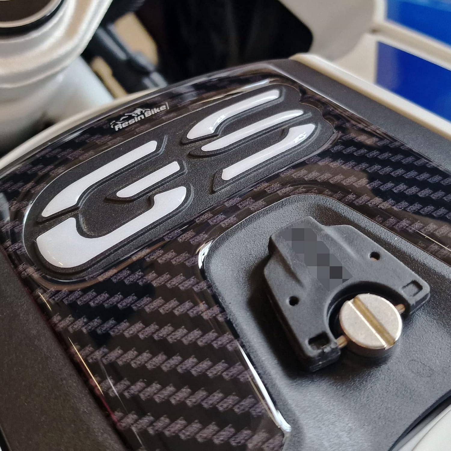 Motorcycle 3D Stickers Compatible with BMW R 1250 GS Adventure 2021-2024. Storage Compartment Protection from Impact and Scratches. Resin Stickers - Made in Italy (Carbon)