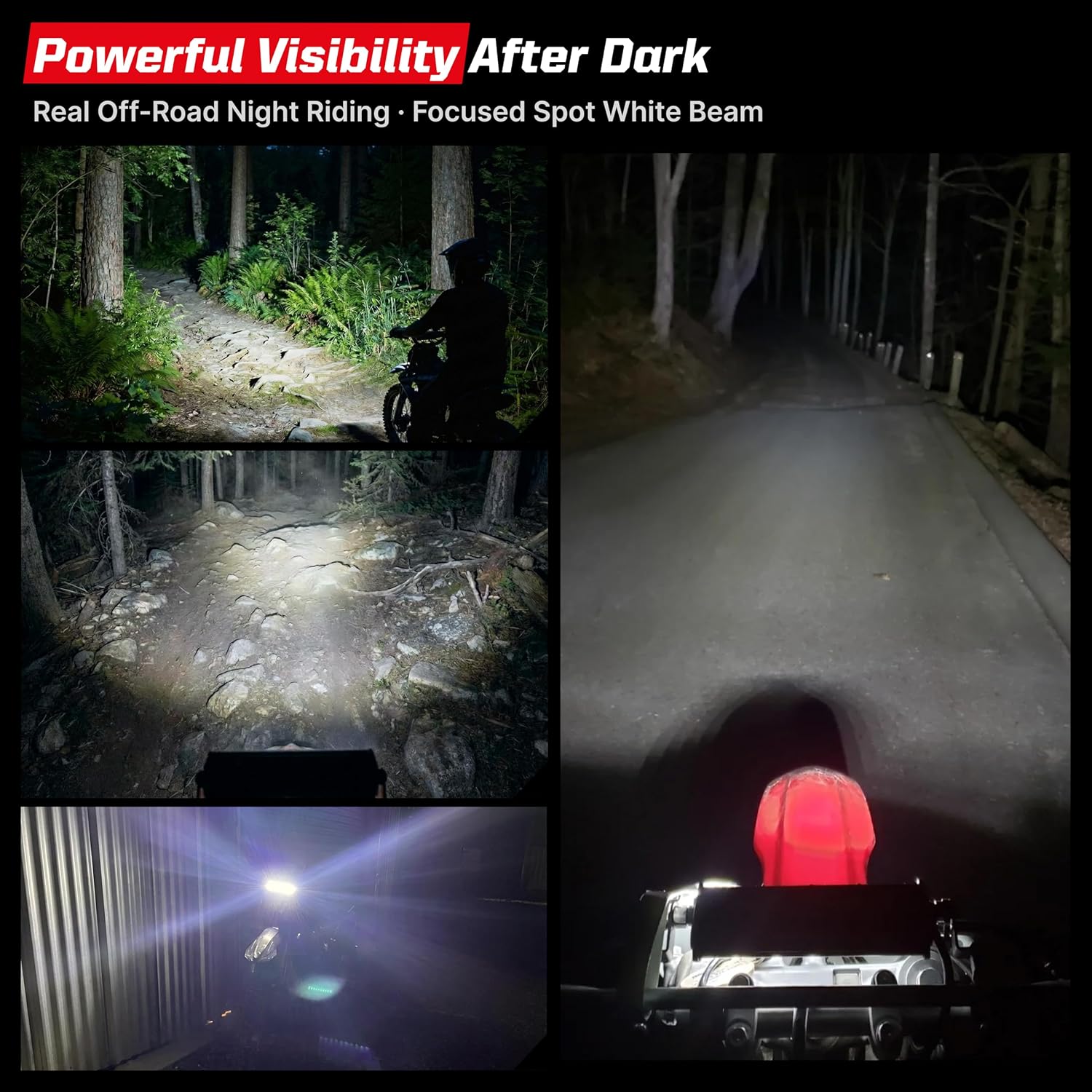 Dirt Bike Light Bar Kit, Plug-Play Dirt Bike Headlight, 7/8” Handlebar (Battery Equipped), Dirtbike Lightbar, Pit Bike Light Bar, for CRF110 KLX110 KLX140 TTR110 Raptor 110 DRZ400