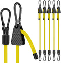 Bungee Cords with Hooks, 48 Inch Adjustable Yellow Bungee Cords with Carabiner by Rugtol