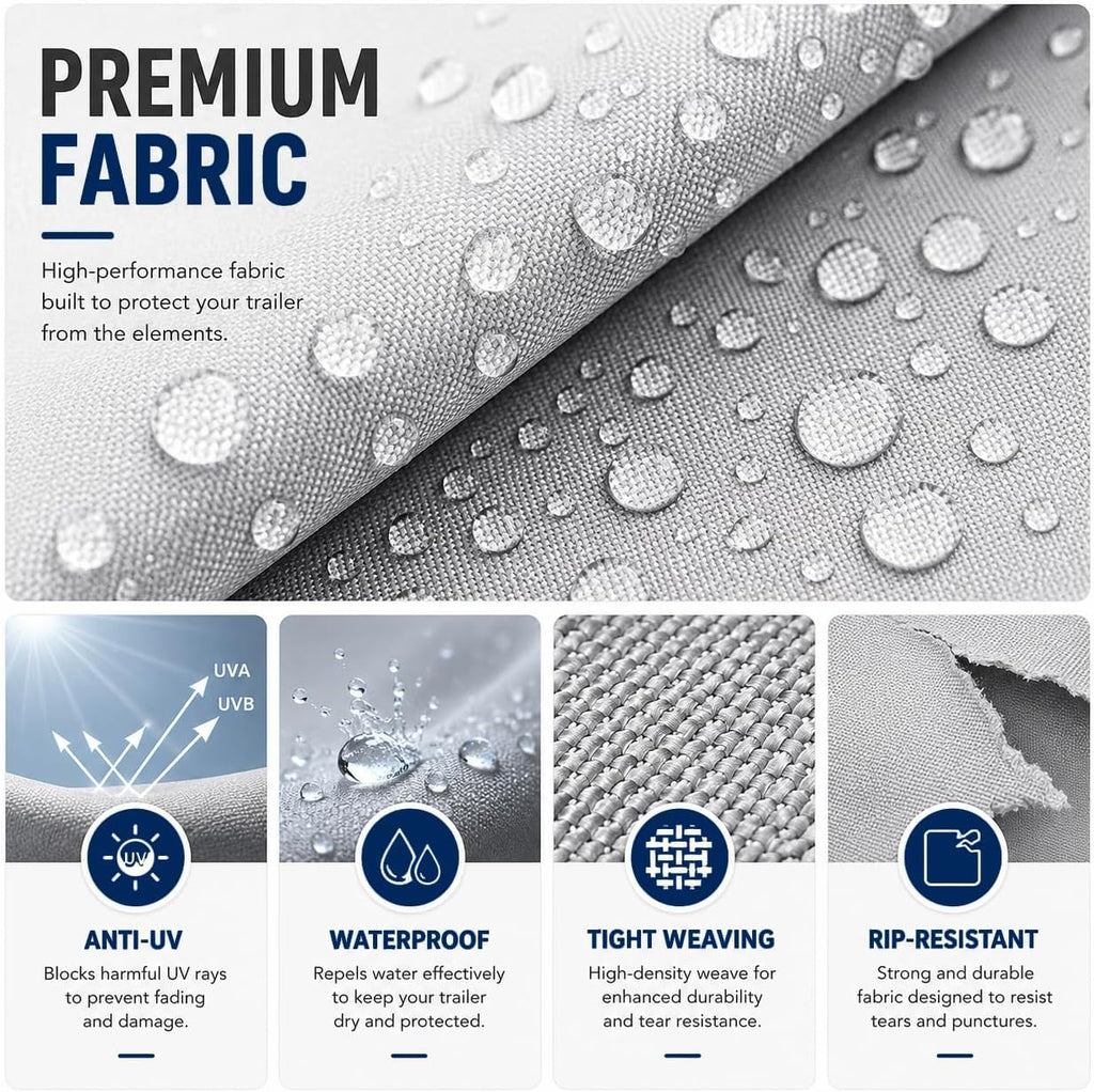 RV Cover for Travel Trailers for Keystone Springdale 281RK 2023 2024 2025, Heavy Duty Water-Resistant Camper Cover with Zipper Access Panels All-Weather Outdoor Storage Cover