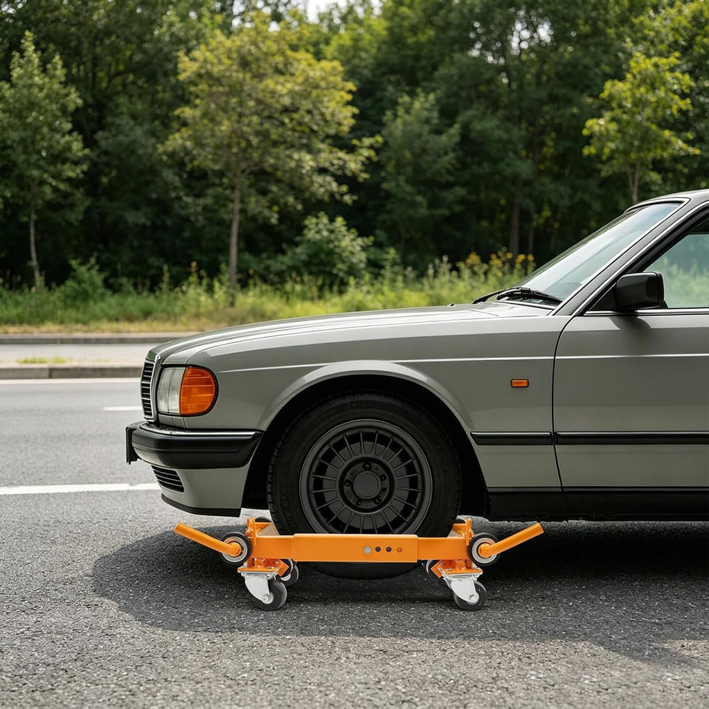 1T Wheel Dolly, Lever Type Car Moving Dolly Yellow | Car Wheel Dolly Tire Lifting Tool for Towing Companies, Car Showrooms Tire Auto Repair Moving