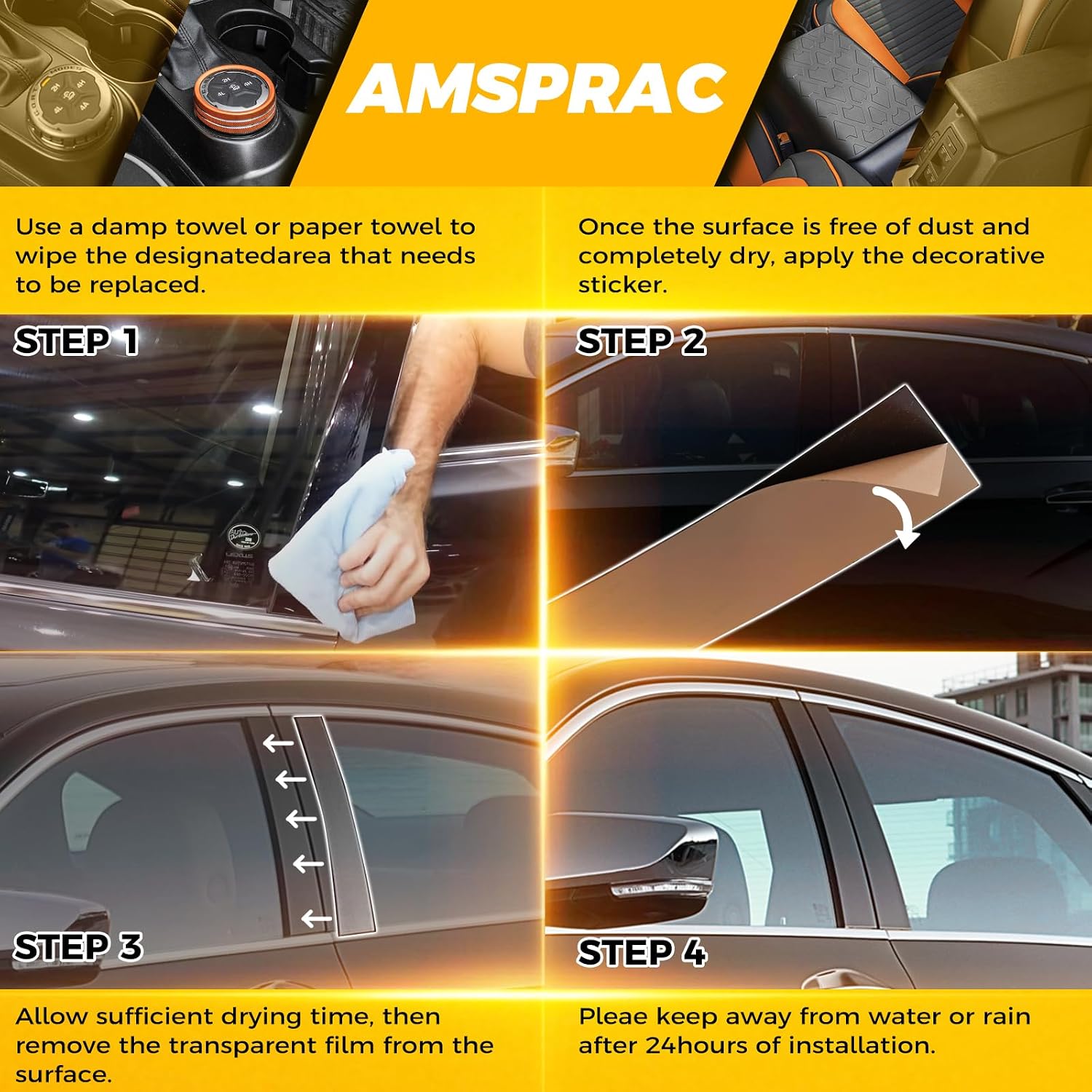 Door Pillar Covers fit for Chevrolet Malibu 2016-2021,Glossy Black Anti-Scratch Trim,Exterior Door Moldings,Window Decals,Window Outer Pillar Panel,Glossy Black,6PCS
