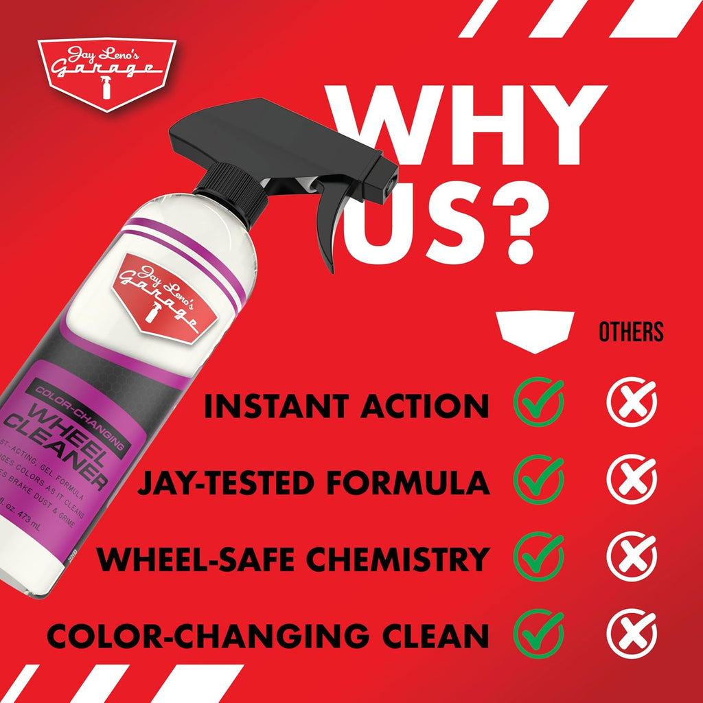 Jay Leno's Garage Wheel Cleaner Spray – Brake Cleaner and Heavy Duty Brake Dust Remover (Pack of 2) (16 oz (Pack of 2))