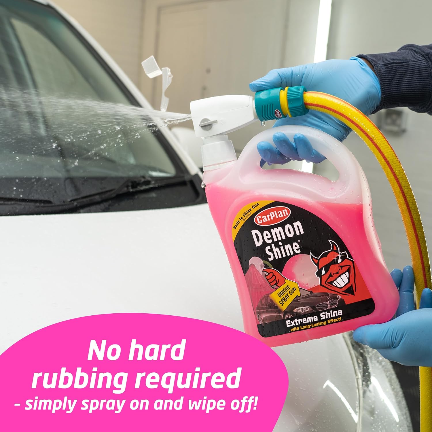 CarPlan Demon Shine 68 fl Oz (2L) with Spray Gun - Spray on Shine
