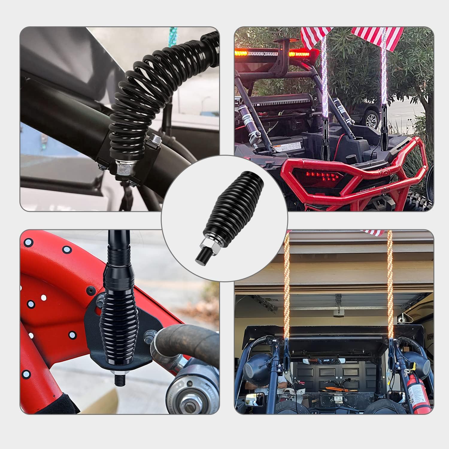 Nilight 2pcs Heavy Duty Barrel Spring Mounting Base for Whip Light ATV UTV RZR SXS Can Am Truck Jeep Off Road