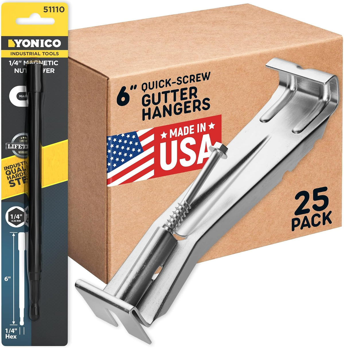 quick screw 6 inch gutter hangers - 25, main product view
