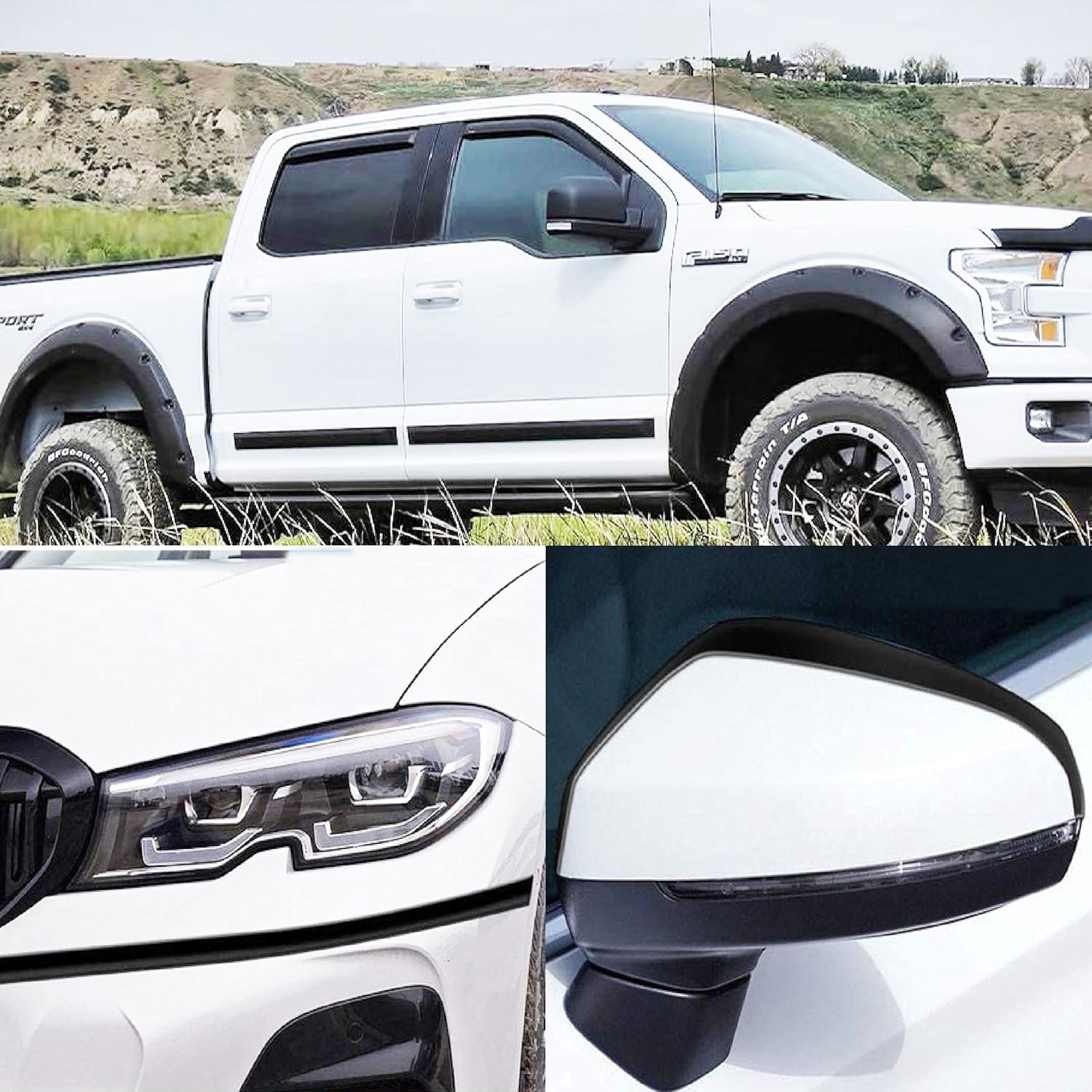 NANSH 16Ft Glossy Black Extra Thick Auto Molding Trim Universal Bumper Window Door Body Side Decorative Strip Scratch-Proof (Width: 1/4inch [6mm])