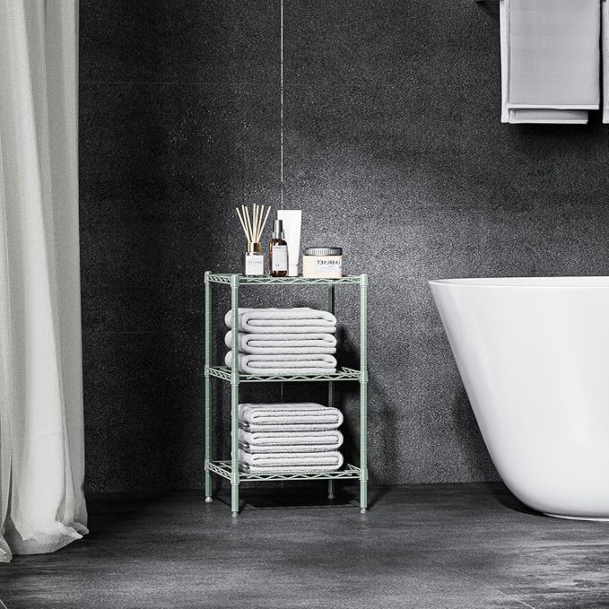 750 lbs 3-Shelf Storage Shelves Wire Shelving Unit Standing Metal Rack - Image 2