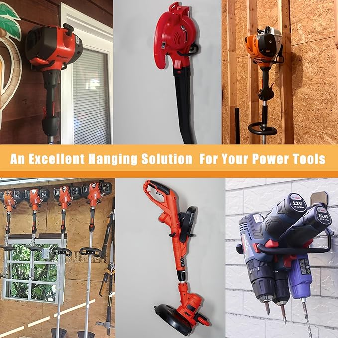 Power Tool Hanger, Weedeater Rack, Garage Wall Hooks, String Trimmer Hanger - Image 5