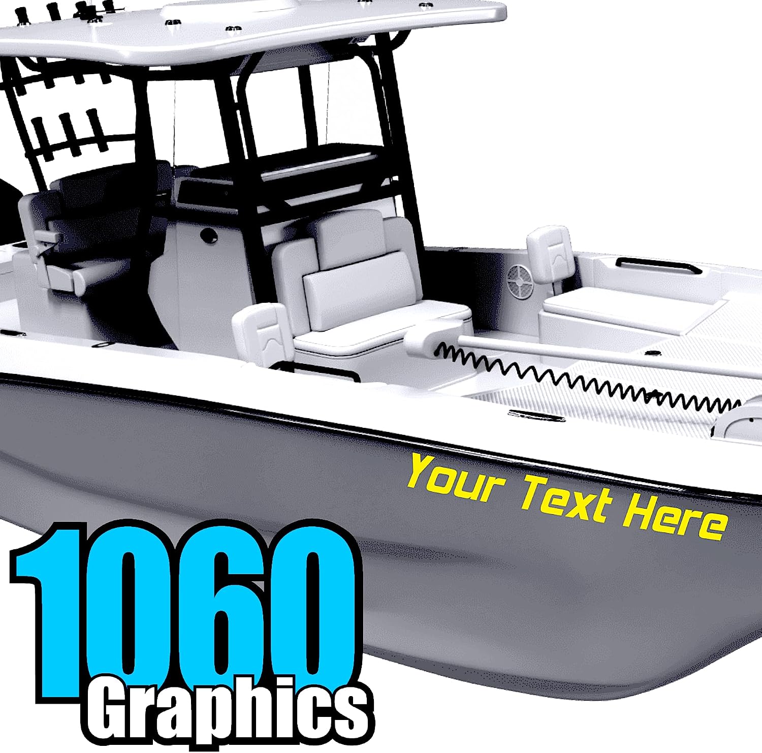 Custom Vinyl Boat Numbers & Letters (Two Decals)