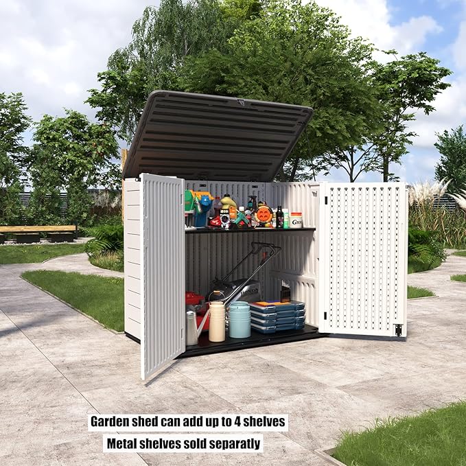 Resin Outdoor Storage Shed, 38 cu.ft Outdoor Storage Box Waterproof - Image 2