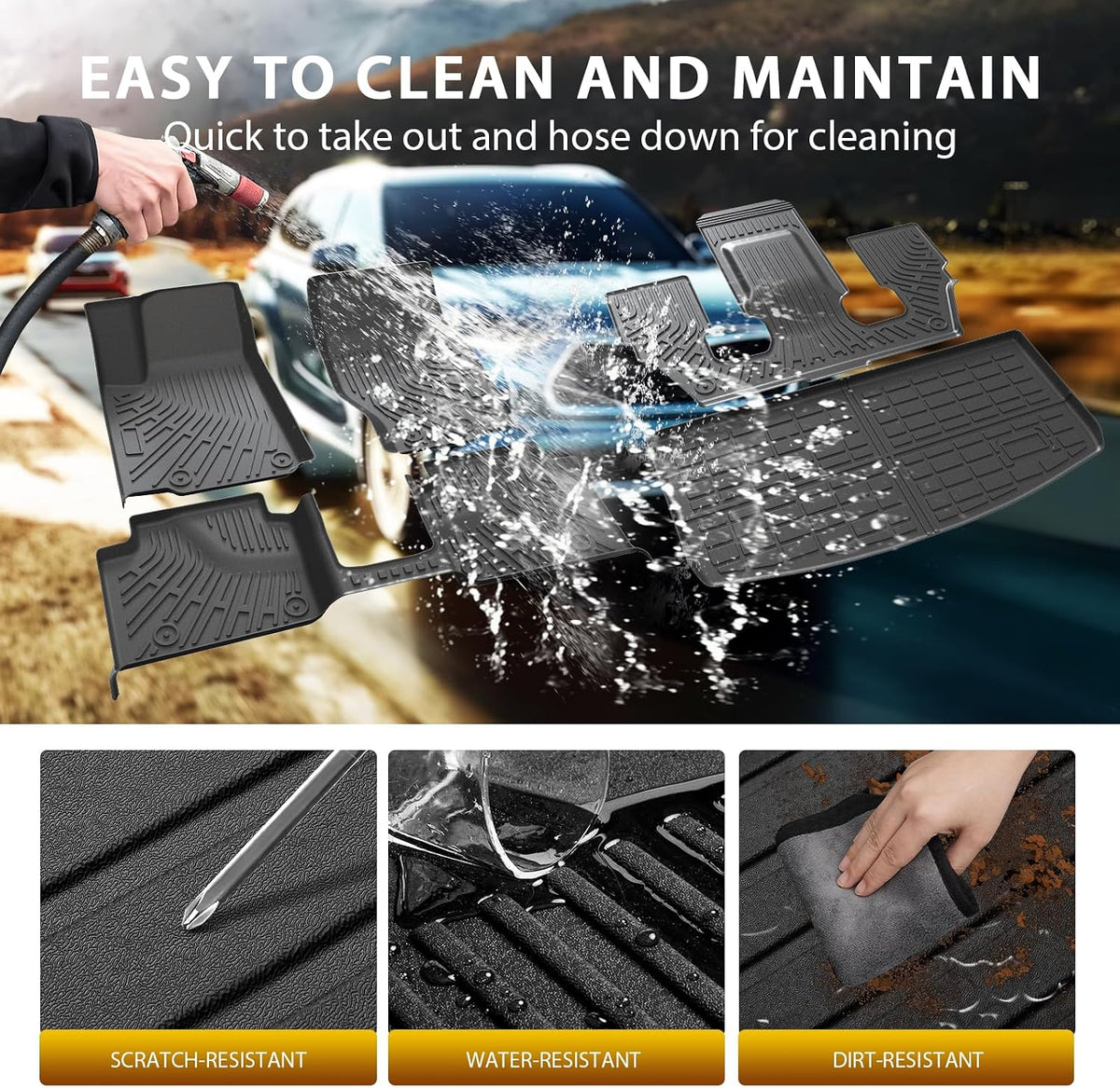 powerty floor mats cargo liner for jeep grand, close-up detail
