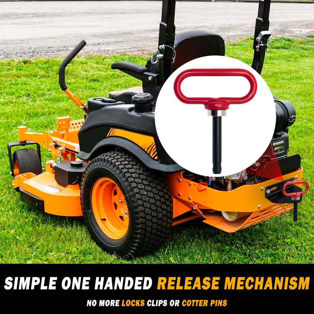 Magnetic Hitch Pin, Lawn Mower Trailer Hitch Pins 1/2 Inch - Strong Heavy Duty Magnet Trailer Gate Pin for Mowers, Lawn Tractors, Towing Cargo, ATV - Simple One Handed Hook On & Off（Red）