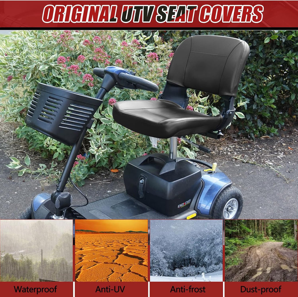 Mobility Scooter Seat Cover Replacement for Pride Go-Go Elite Traveller, Durable PU Leather, Waterproof, Soft, Scratch Resistant, Easy Install