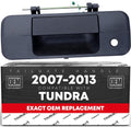 T1A Tailgate Handle Assembly Replacement, Upgraded Metal - Compatible with 2007-2013 Toyota Tundra - Liftgate Latch Handle, Textured Black No Camera Hole - OEM 69090-0C040, 81213, TO1915113