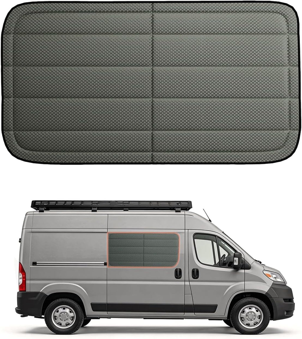 Extra-Thick Sliding Door Window Cover for Ram Promaster Van 2014-2026,Magnetic Insulated Blackout Window Sunshade, Foldable Design,Cold Weather Essentials, AllSeasonGuard Pro