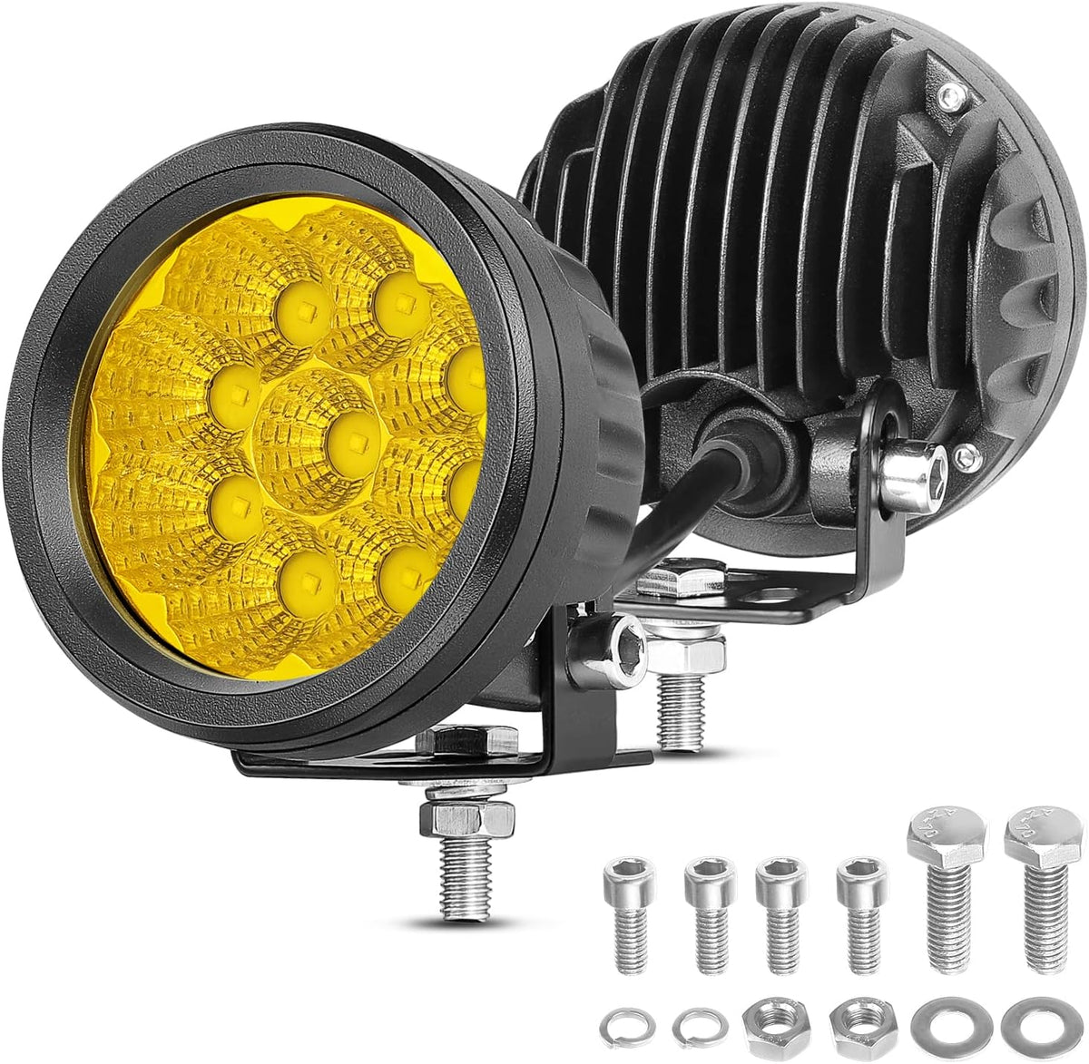 round led pods yellow, niwaker 2pcs 54w 3, main product view