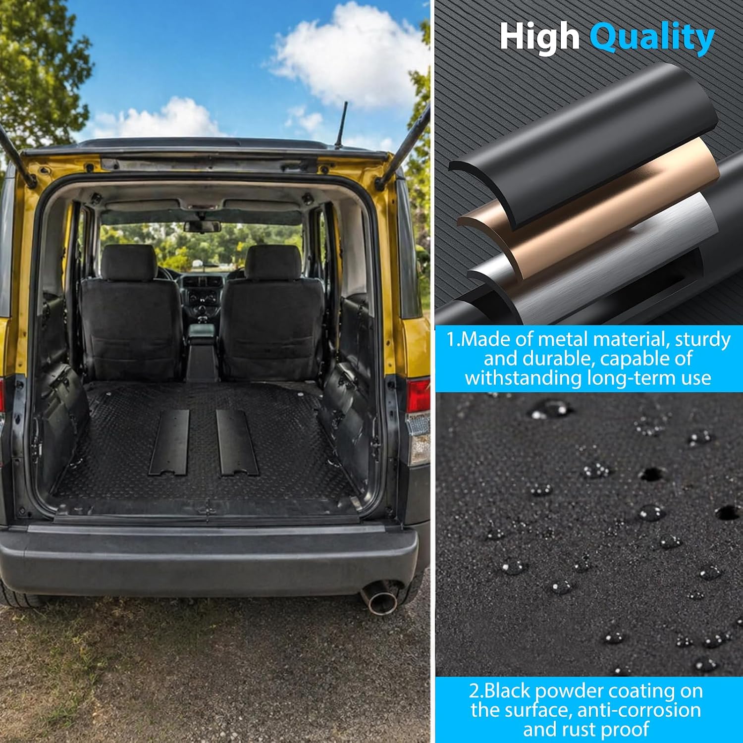 Rear Floor Plates Filler Plate, Rear Seat Floor Plate Tie Down Cover Fit for Honda Element 2003-2011