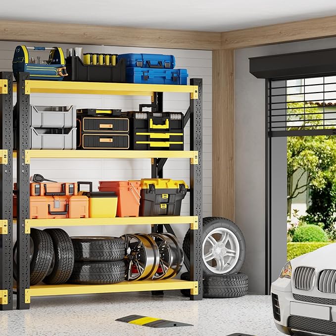 5000LBS Heavy Duty Garage Shelving 59" W Garage Storage Shelves 4-Tier Metal - Image 2