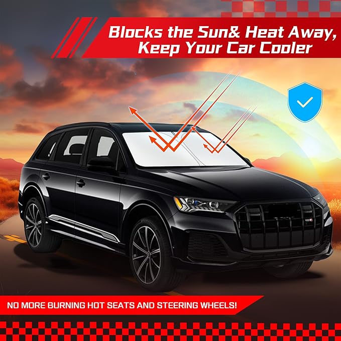 ARISMOTOR Windshield Sun Shade for Audi Q7 2016-2025, Custom Fit Foldable Front - Image 7