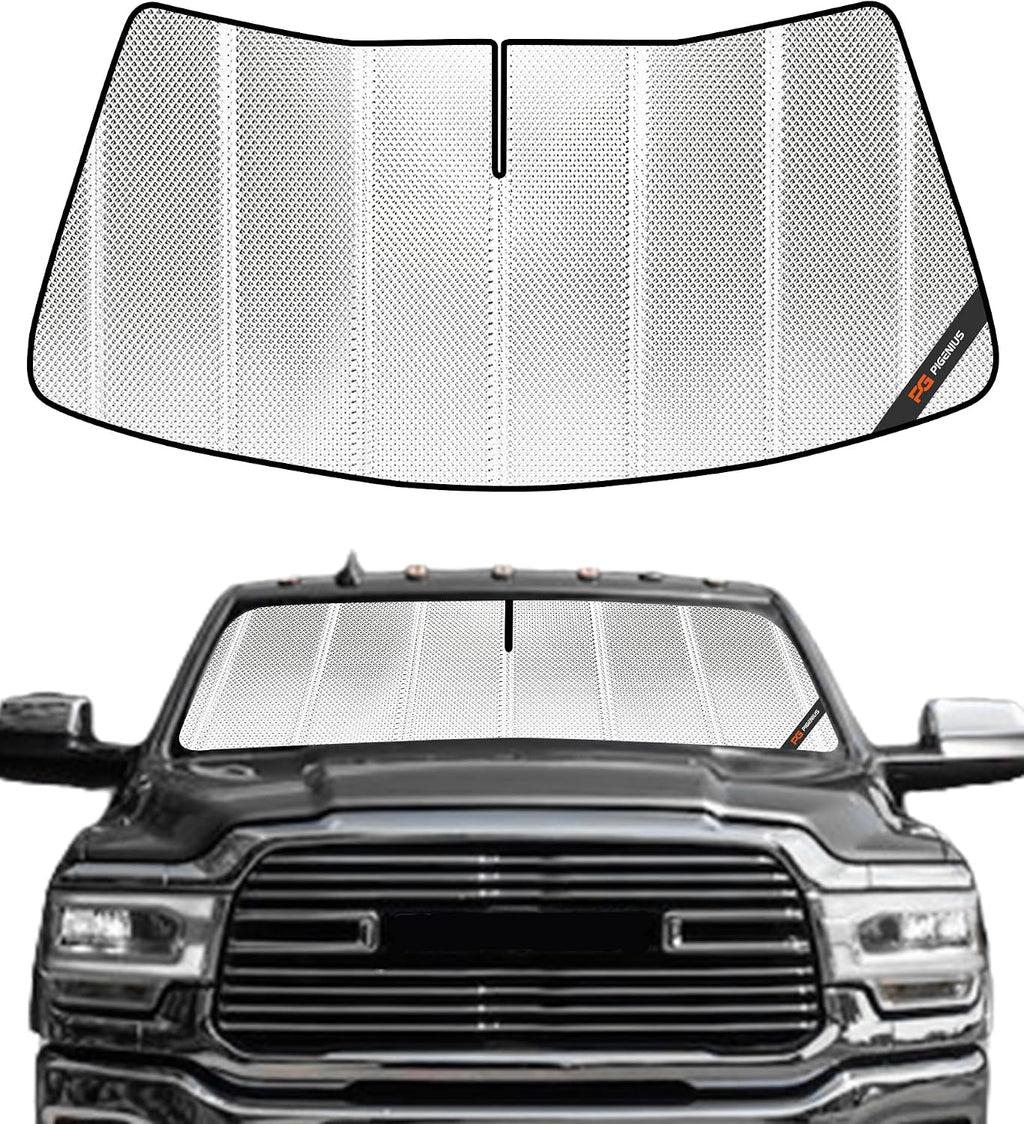 Pigenius Windshield Sunshade for Ram 2500/3500/4500/5500 2019-2024, Full Coverage Front Window Sun Shade - XtraGuard