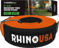 Rhino USA Tree Saver Tow Strap (4"x10') - 40,320lb Break Strength - Emergency Recovery Strap Winch Extension for Truck, UTV, ATV & More - Heavy Duty Straps Compatible with Jeep, Ford, Toyota (Orange)