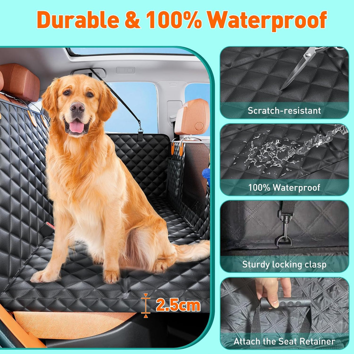 dog car seat cover for back seat, hard, package contents