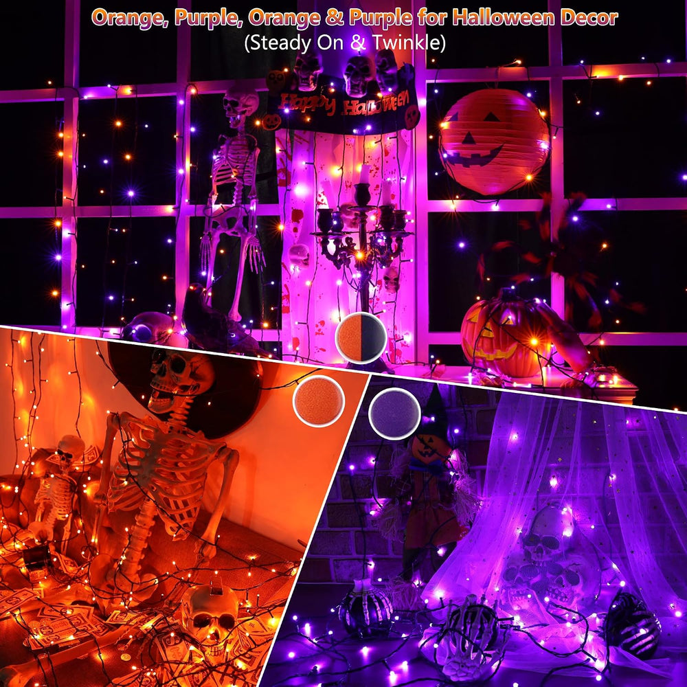 Toodour Halloween Lights RGB String Light, 131ft 350LED Orange Purple Light