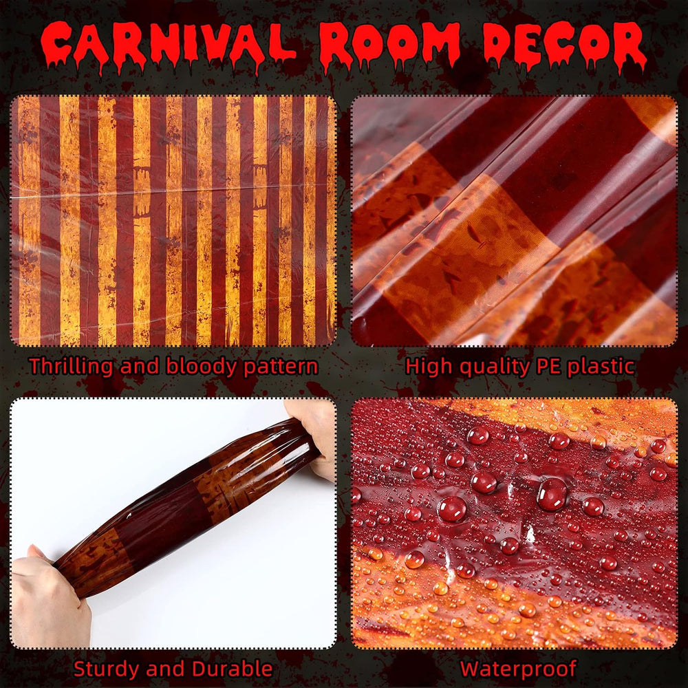 Remerry 10 Pcs Halloween Circus Backdrop Creepy Carnival Clown Decorations