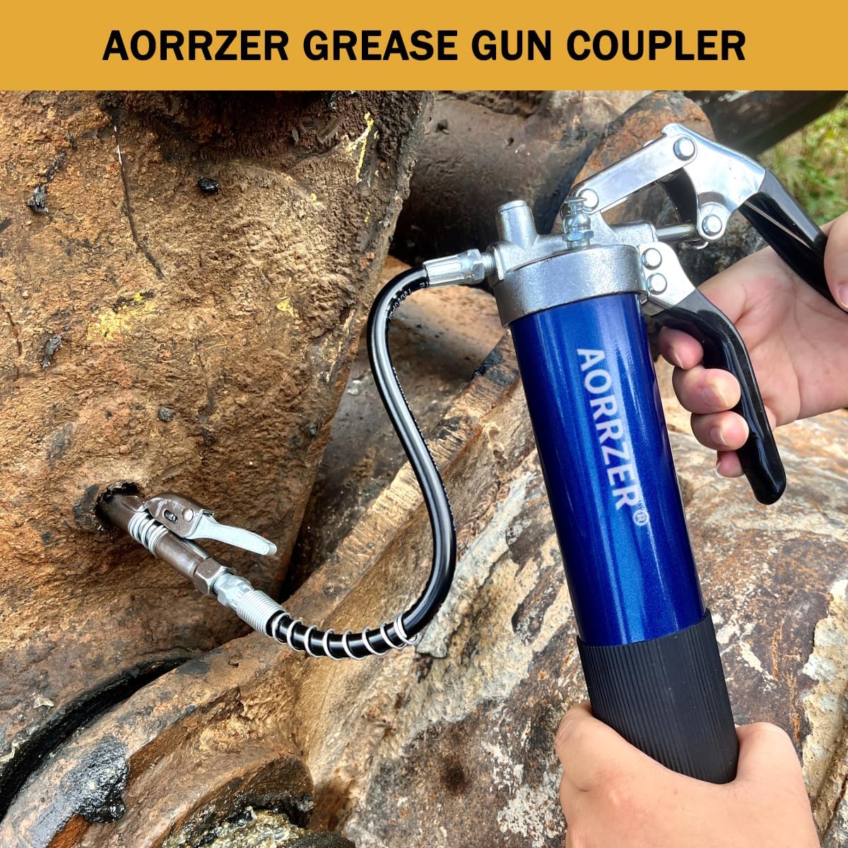 Grease Gun Coupler 2 PCS, Strong Lock-on Greases Gun Couplers | 12000 PSI High Pressure Coupler Quick Release Grease, and Compatible with All Grease Guns 1/8" NPT Grease Gun Fittings ﻿