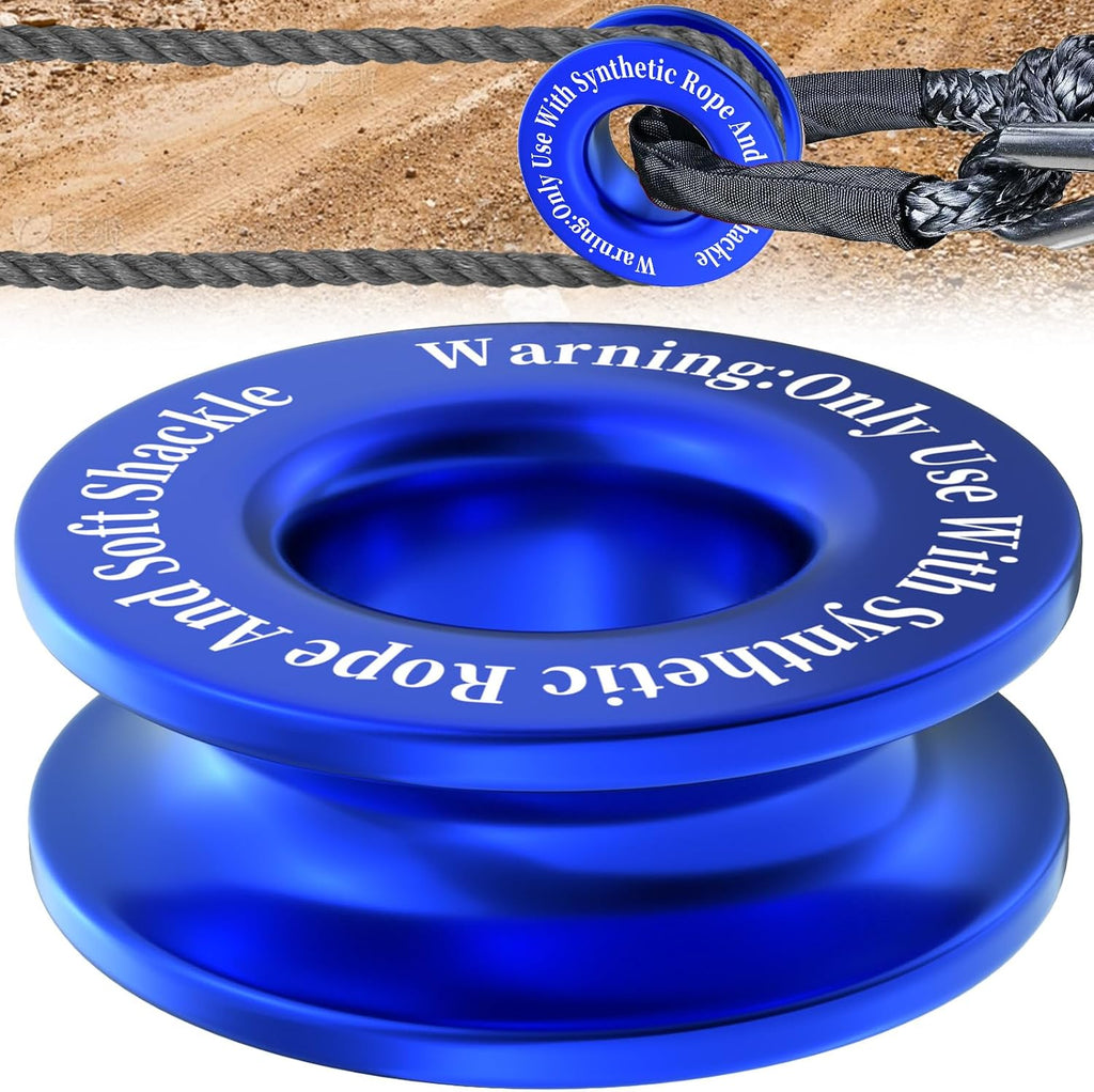 Winch Snatch Recovery Ring, Heavy Duty 66000 Lbs Break Strength Snatch Block Ring, Towing Rcovery Snatch for Soft Shackle and Synthetic Rope, Compatible with ATV UTV SUV Truck Off-Road Vehicle (Blue)